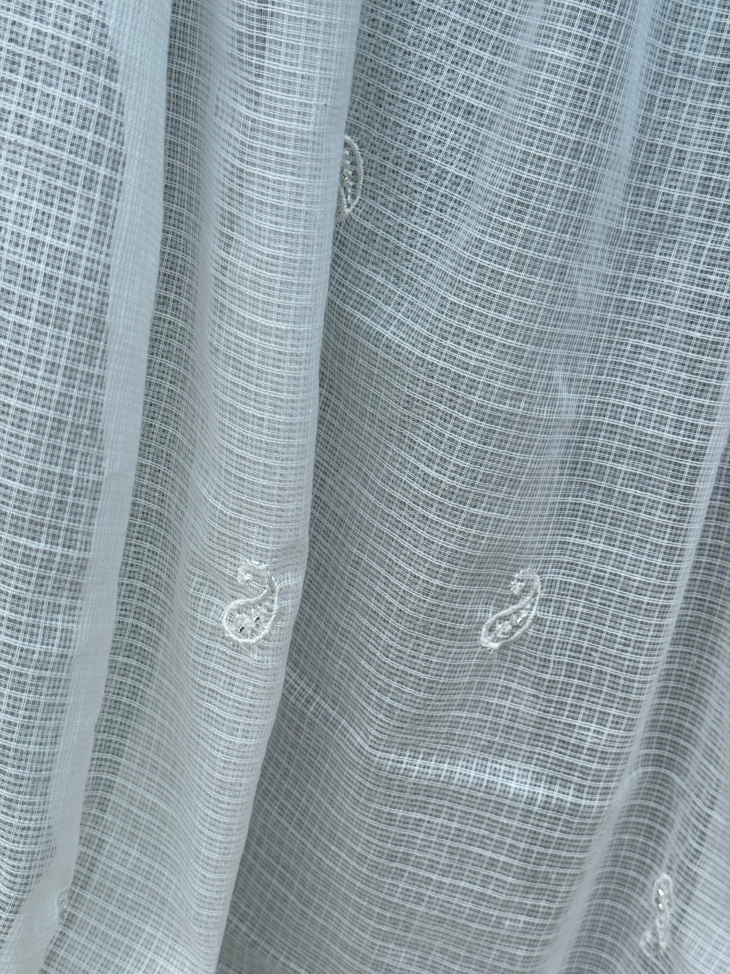 Embroidered Kota Fabric