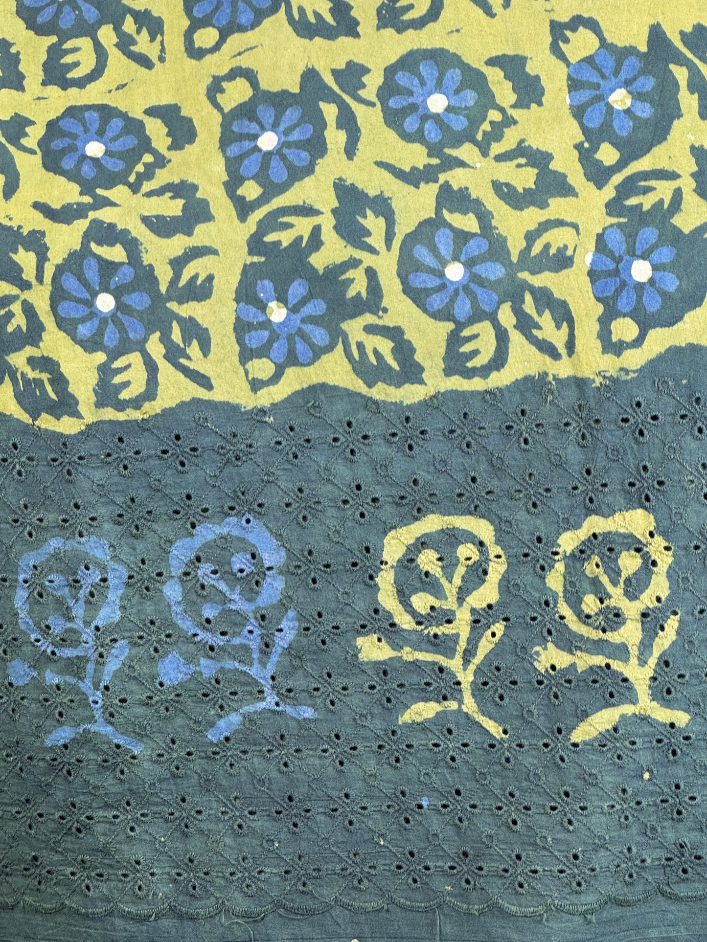 Ajrakh Dabu Block-printed Hakoba Cotton Fabric