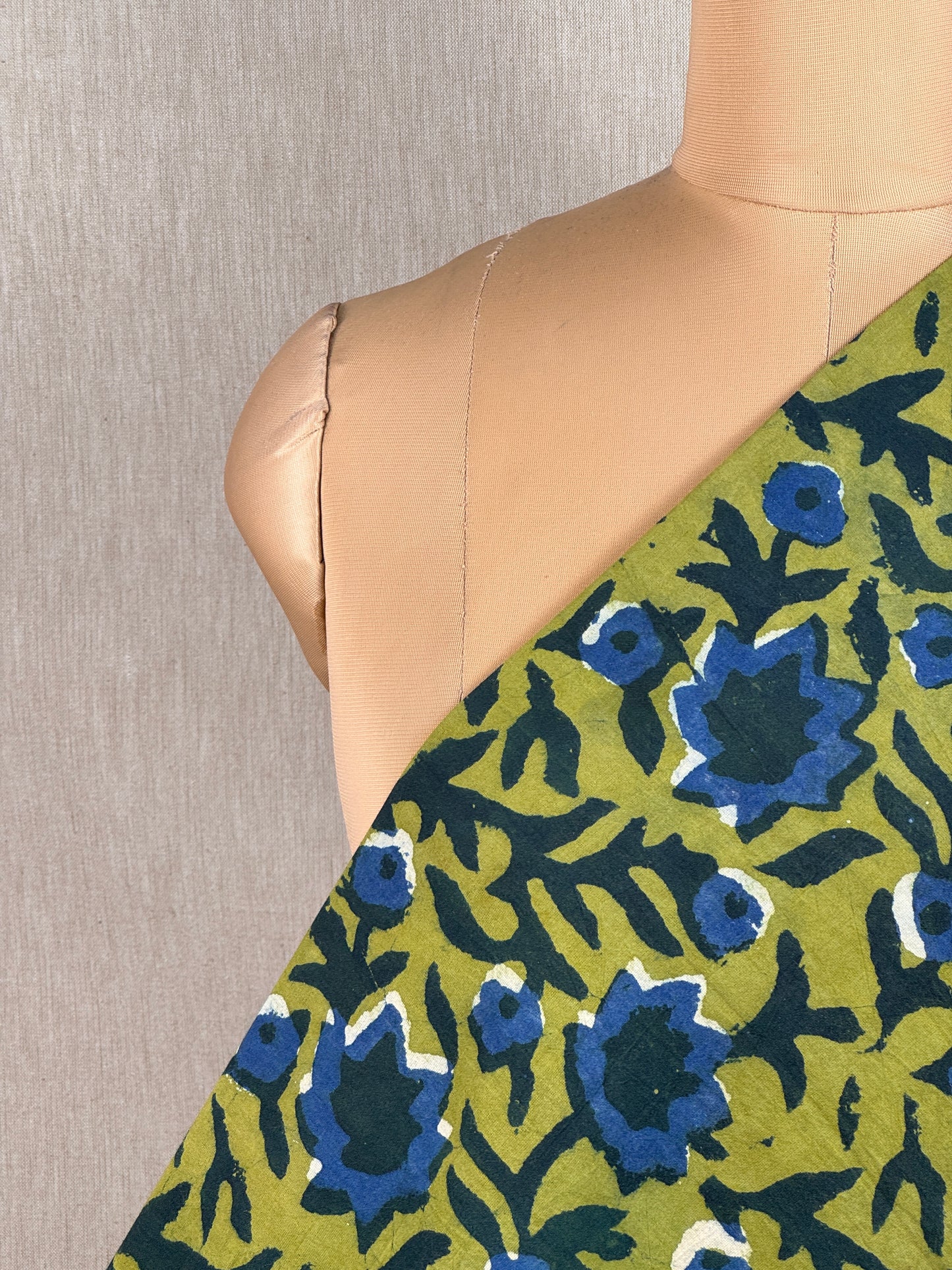 Ajrakh Dabu Block-printed Hakoba Cotton Fabric
