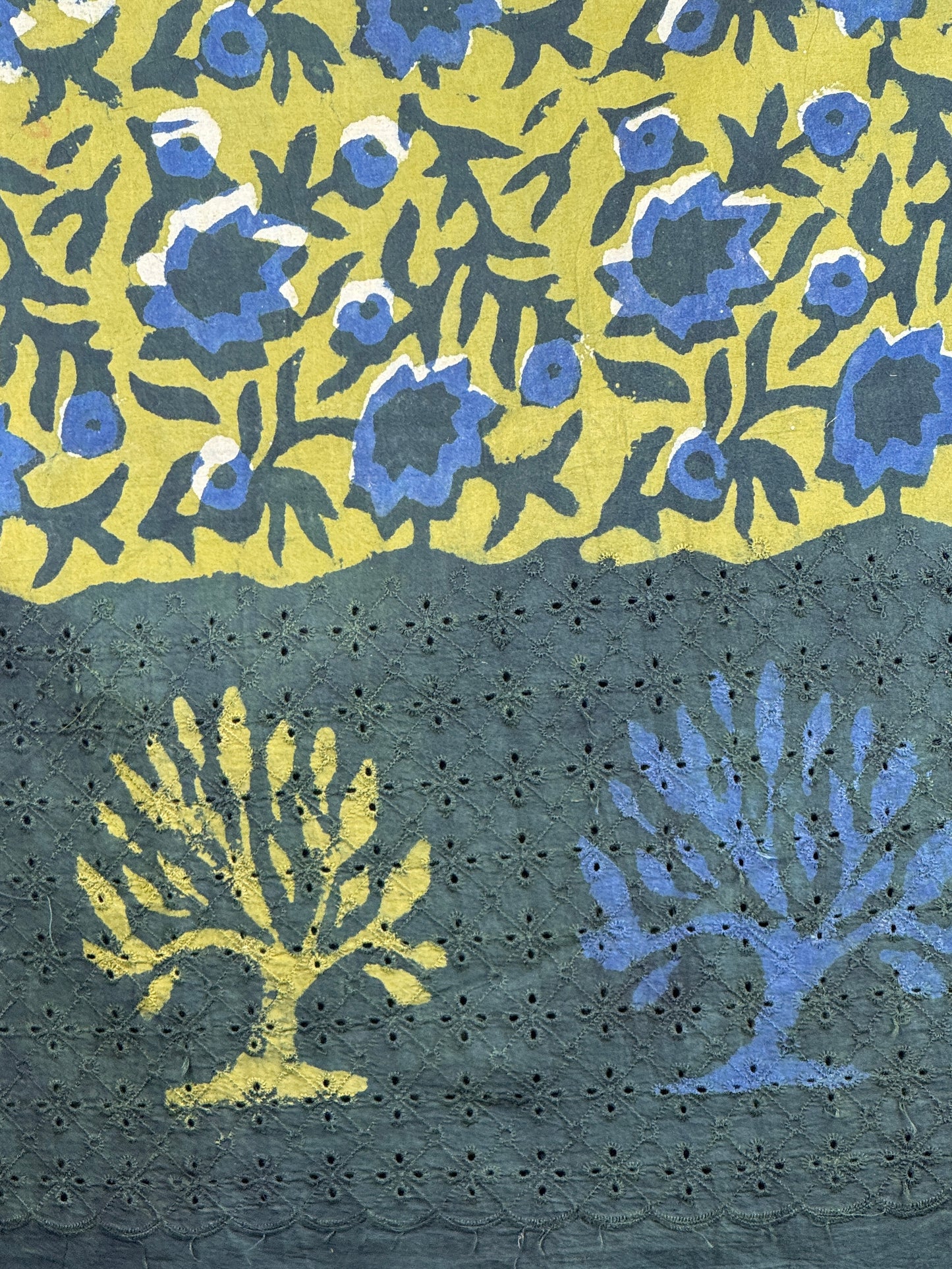 Ajrakh Dabu Block-printed Hakoba Cotton Fabric