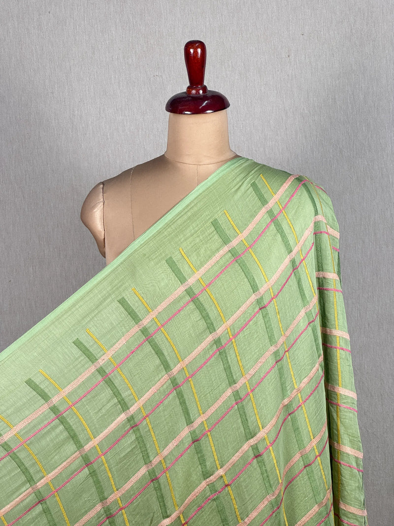 Embroidered 40gm Banarasi Chanderi Fabrics