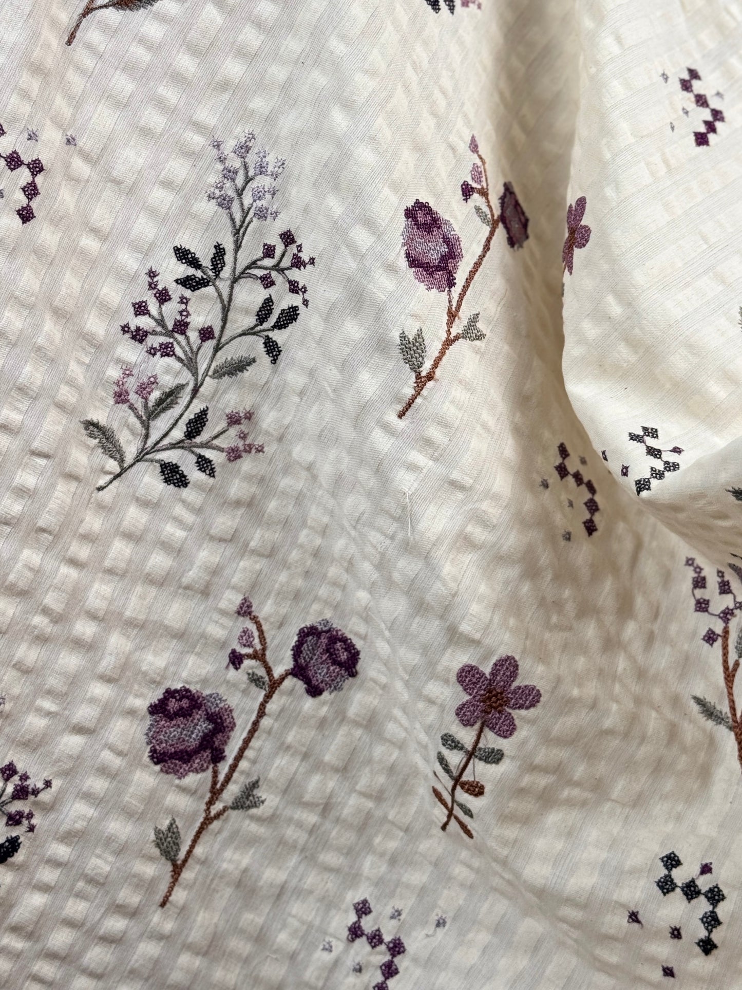 Embroidered Doby Cotton Fabrics