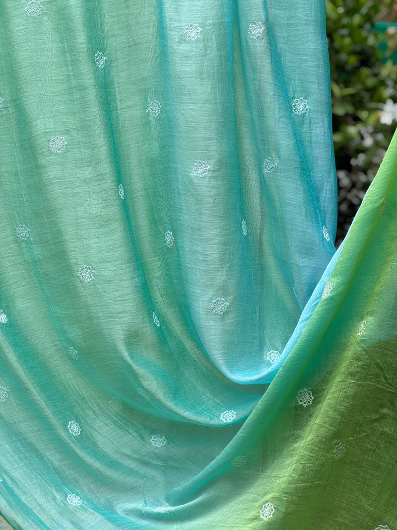 Embroidered 4D Banarasi Silk Chanderi Fabrics