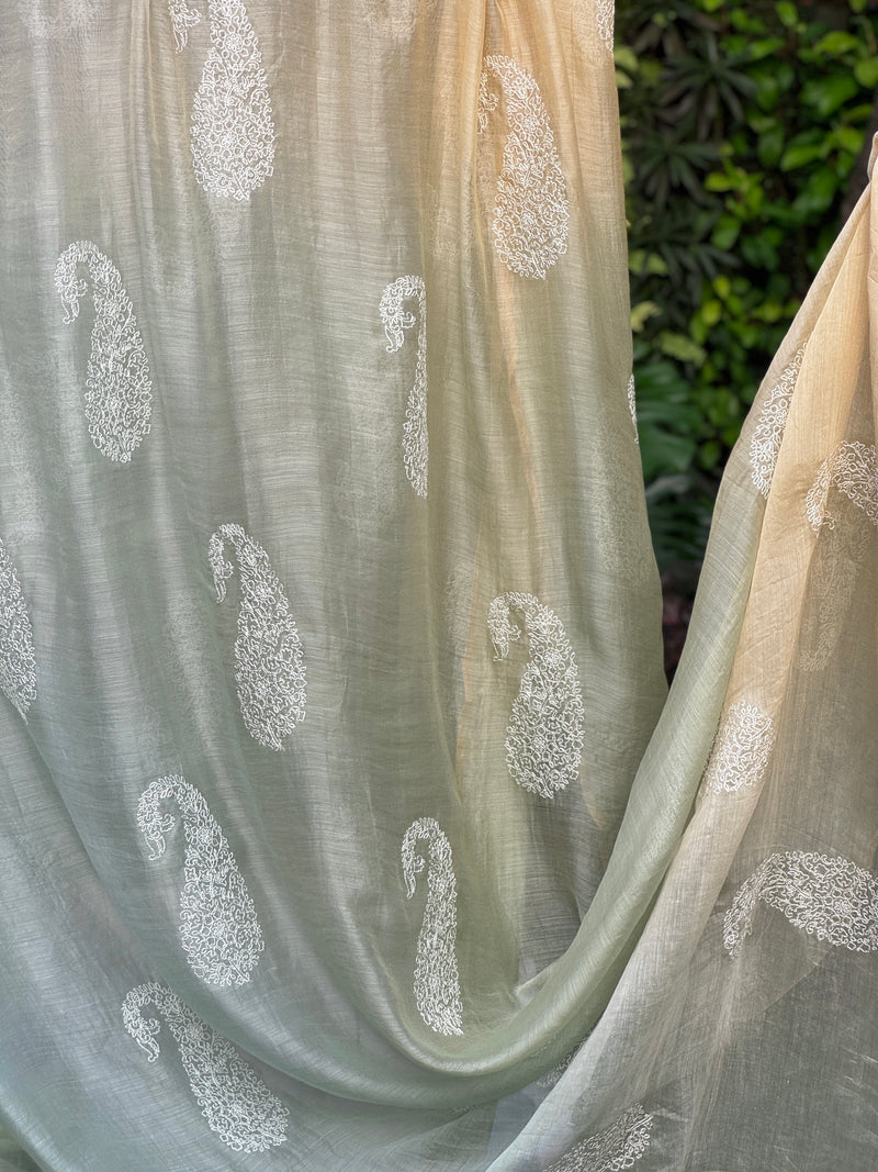 Embroidered 4D Banarasi Silk Chanderi Fabrics