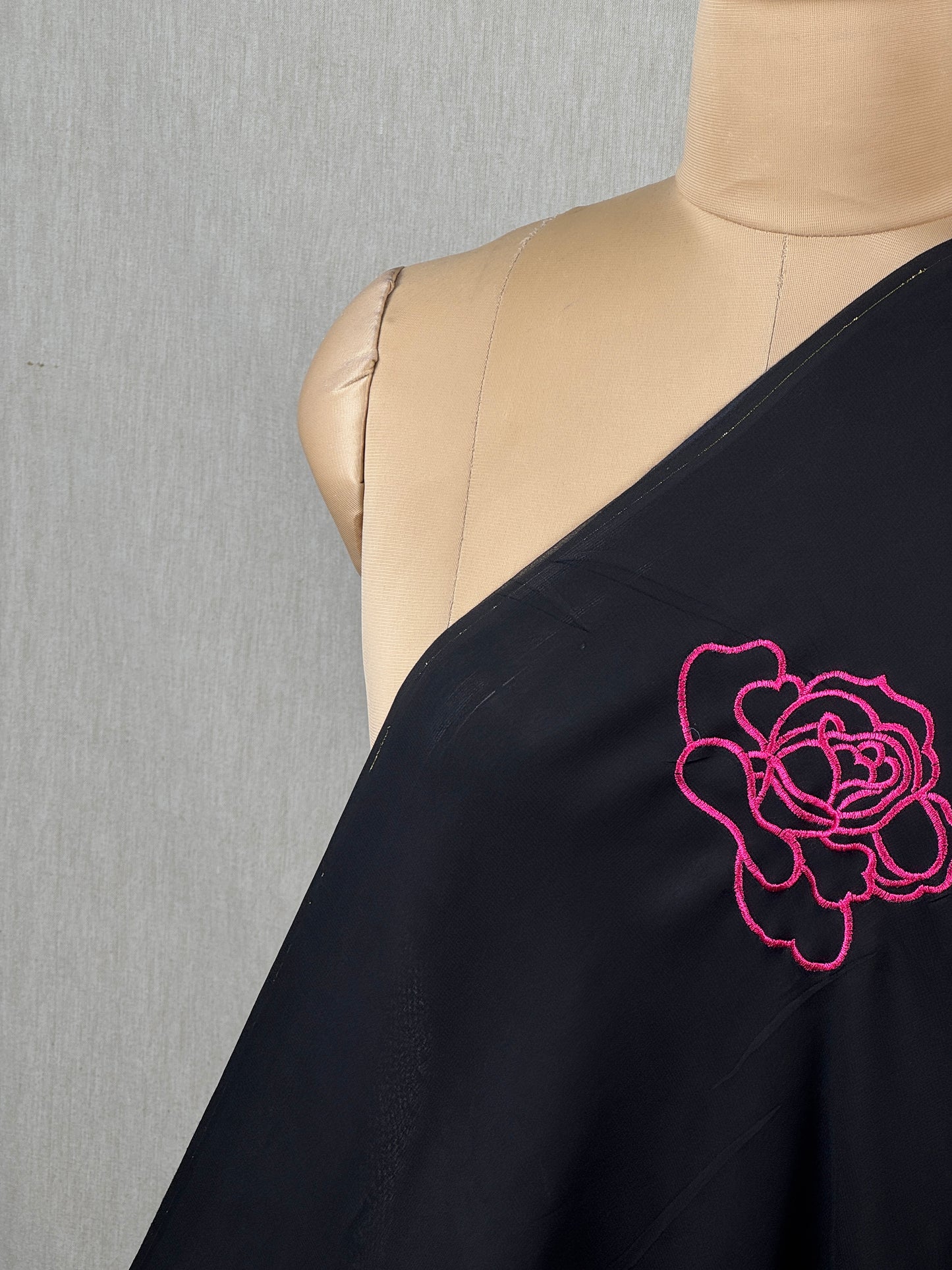 Embroidered Viscose Organza Fabric