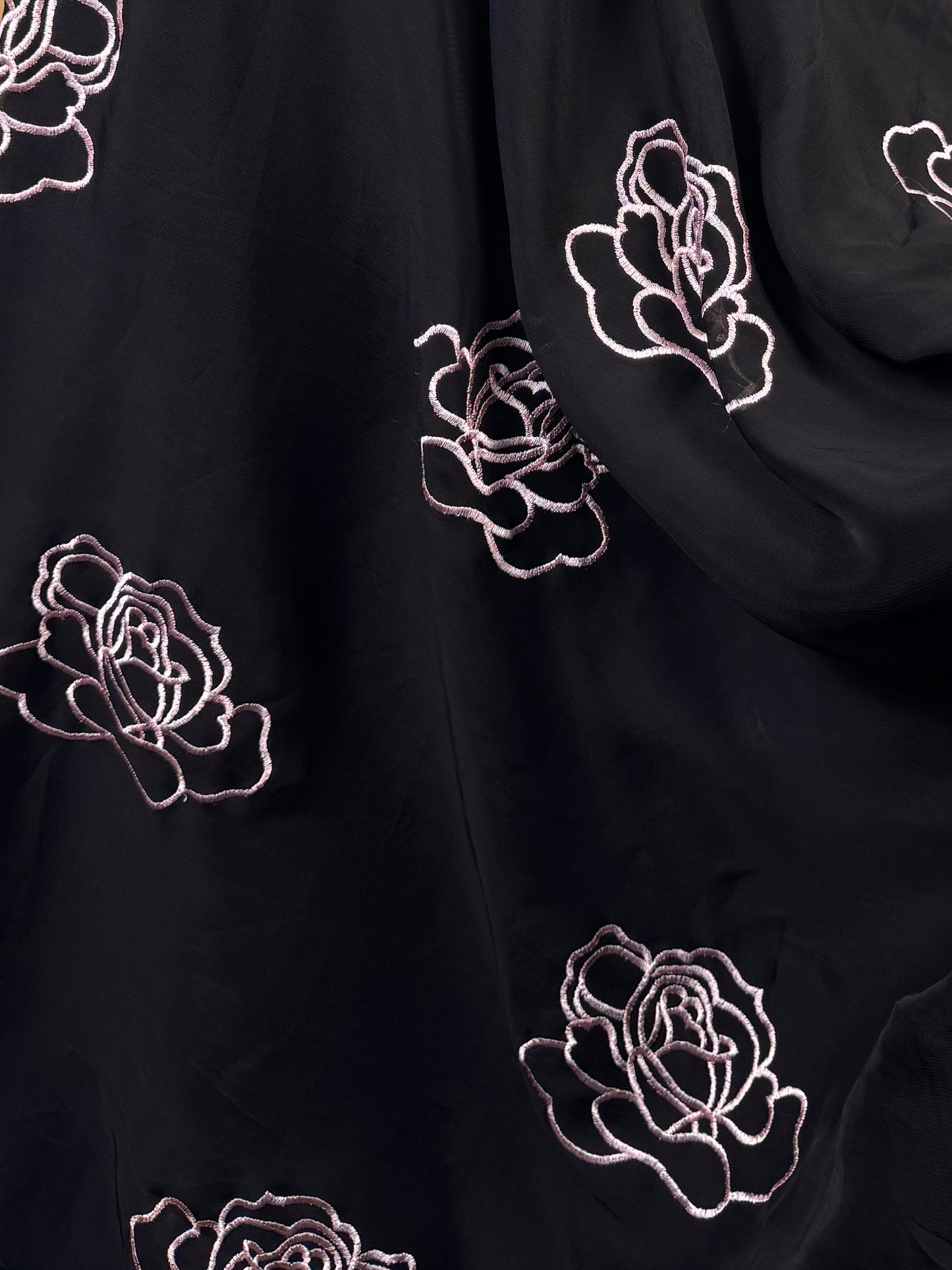 Embroidered Viscose Organza Fabric