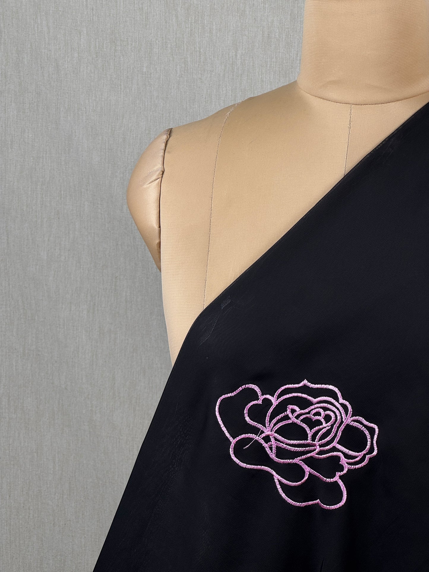 Embroidered Viscose Organza Fabric