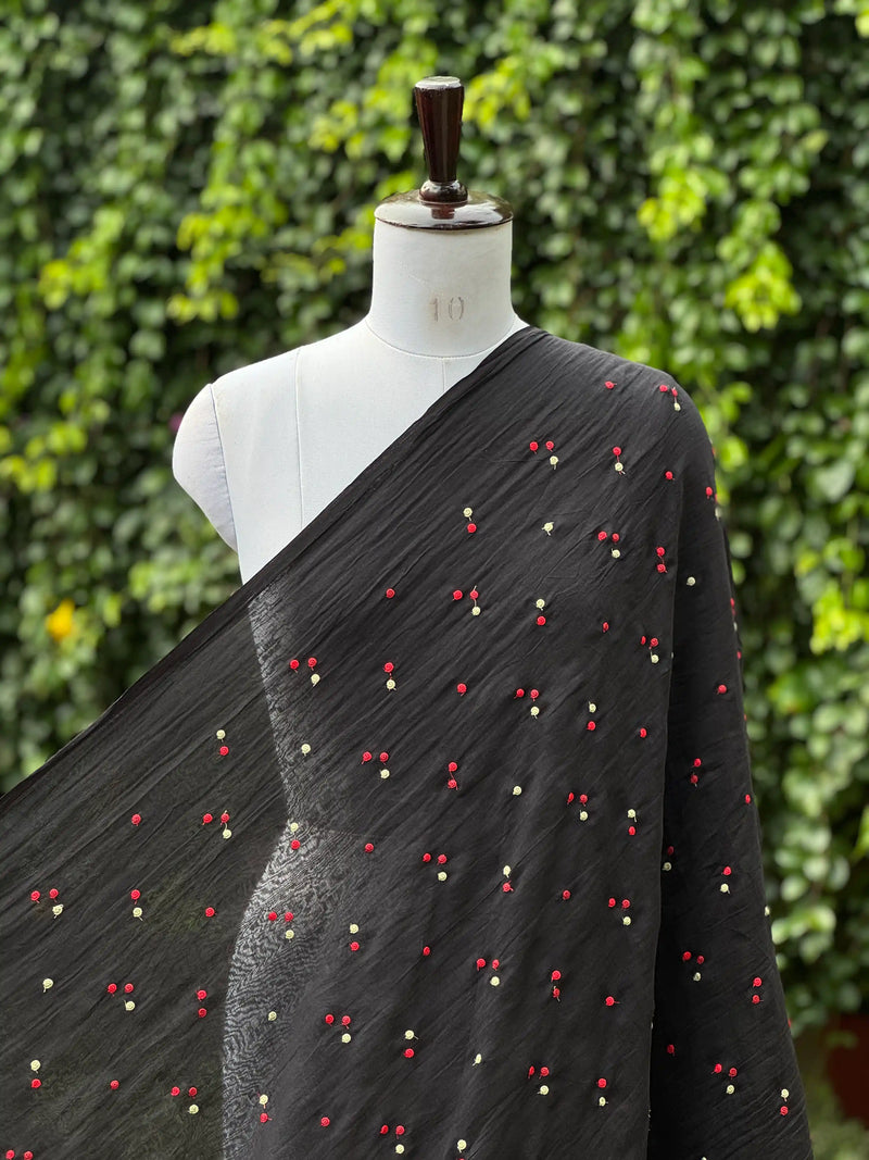 Embroidered 40 gm Banarasi Chanderi Fabric