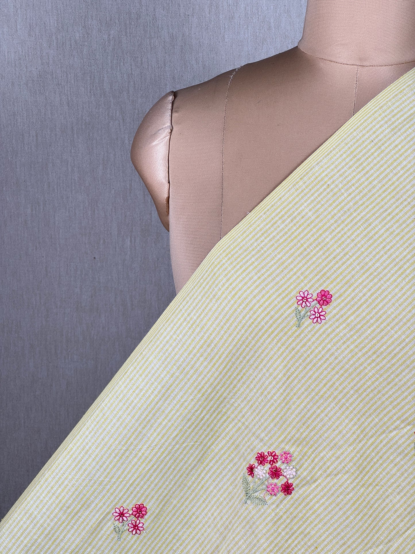 Embroidered Handloom Cotton Fabric