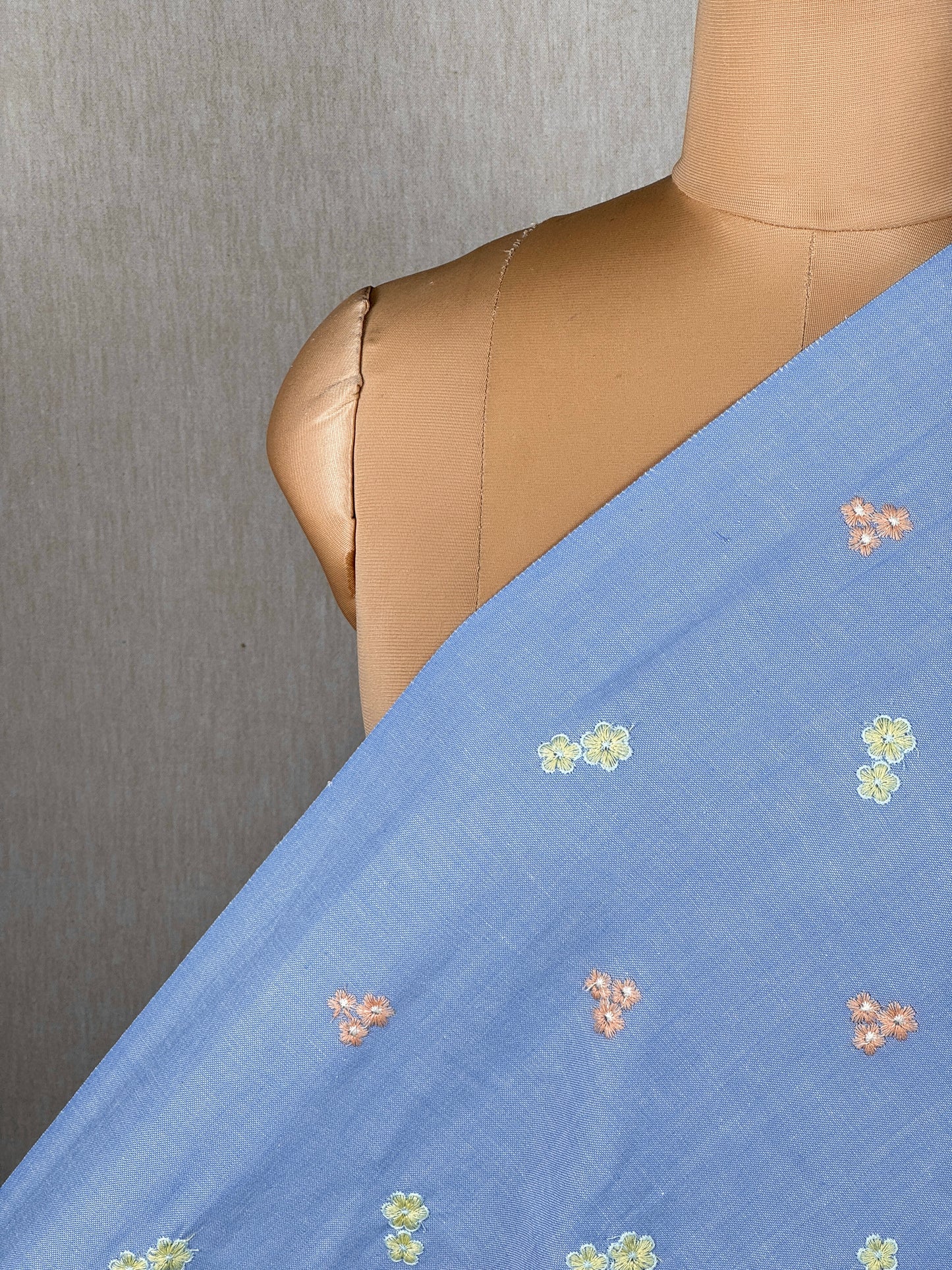 Embroidered Handloom Cotton Fabric