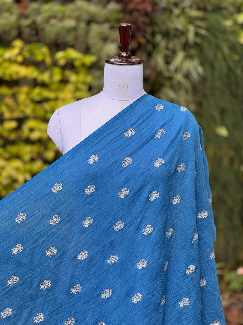Embroidered 40gm Banarasi Chanderi Fabric