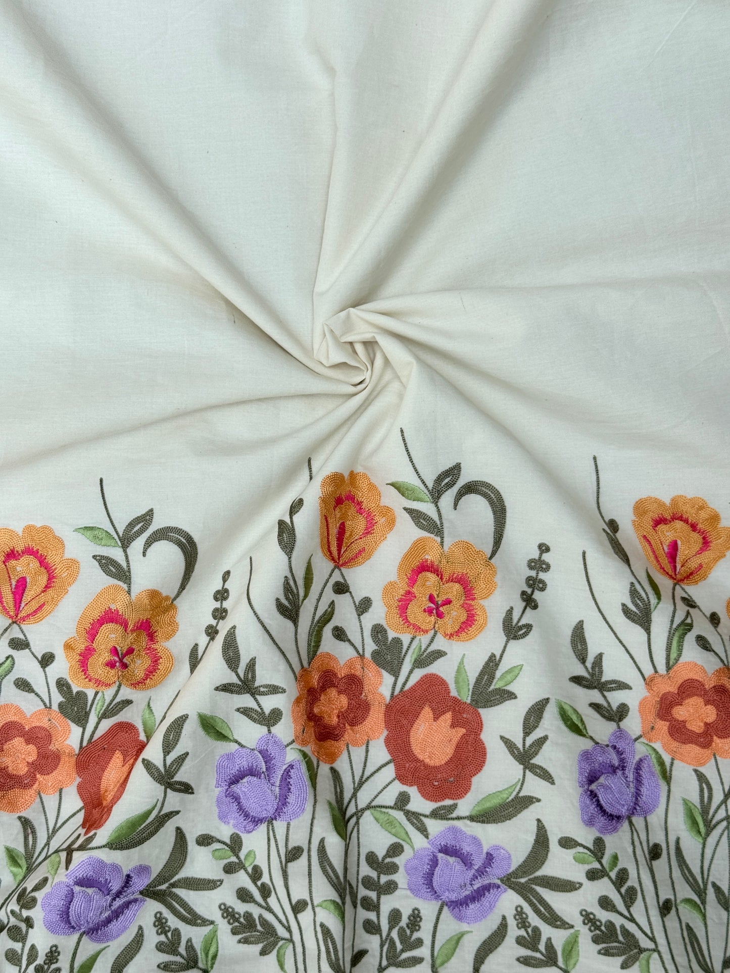 Border Embroidered Kora Fabrics