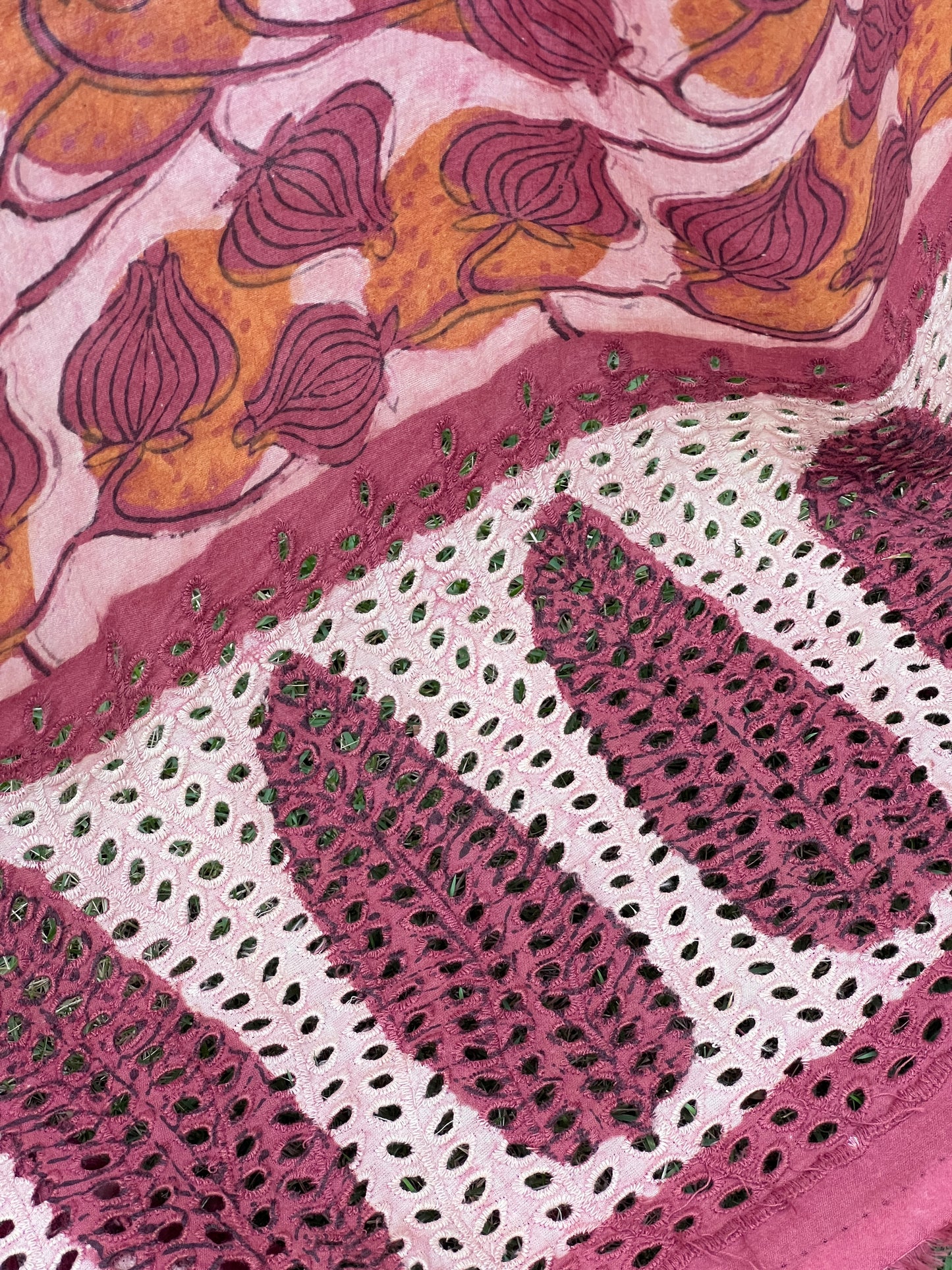 Ajrakh Dabu Block-printed Hakoba Cotton Fabric