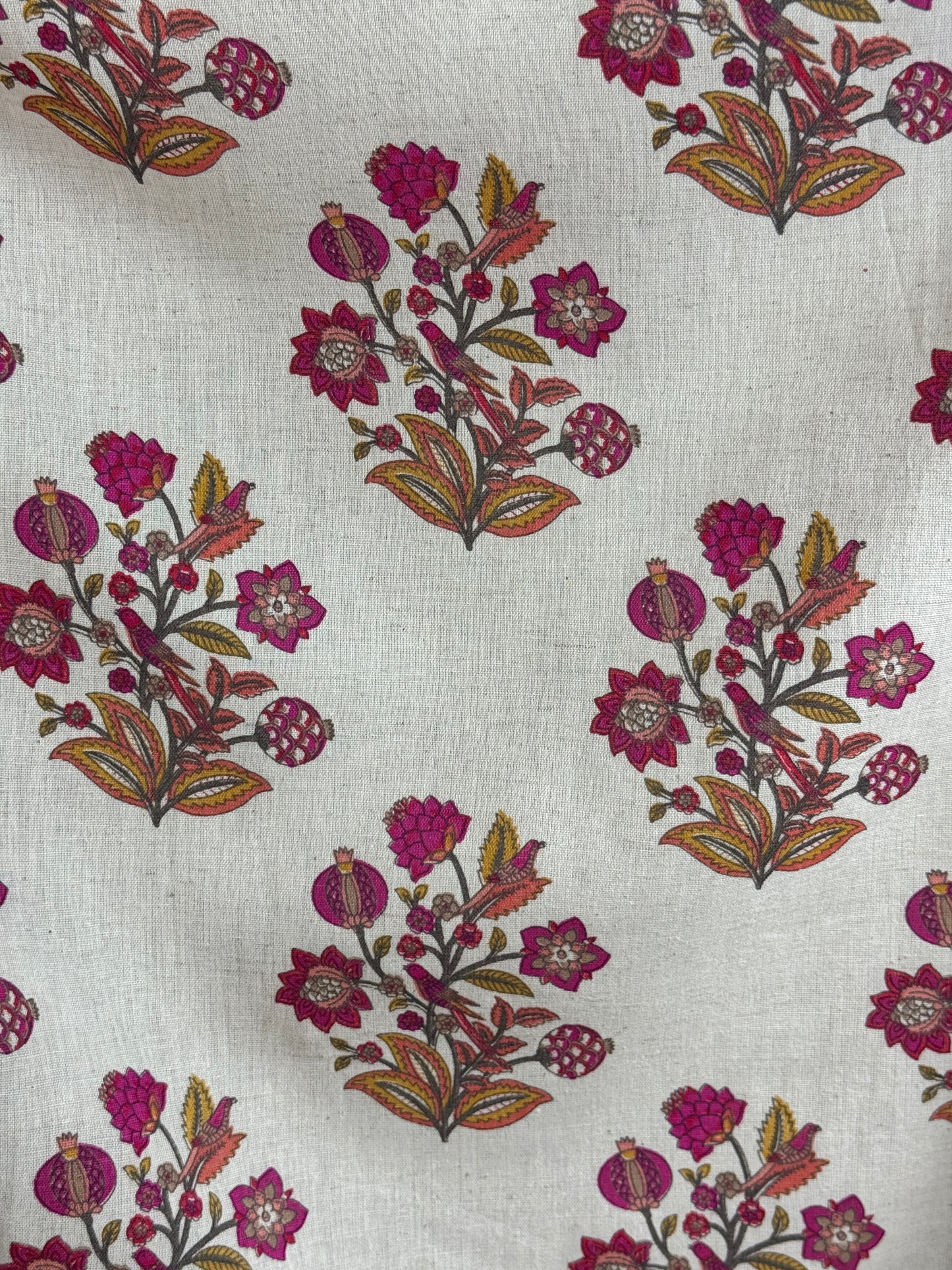Printed Flax Cotton Fabric