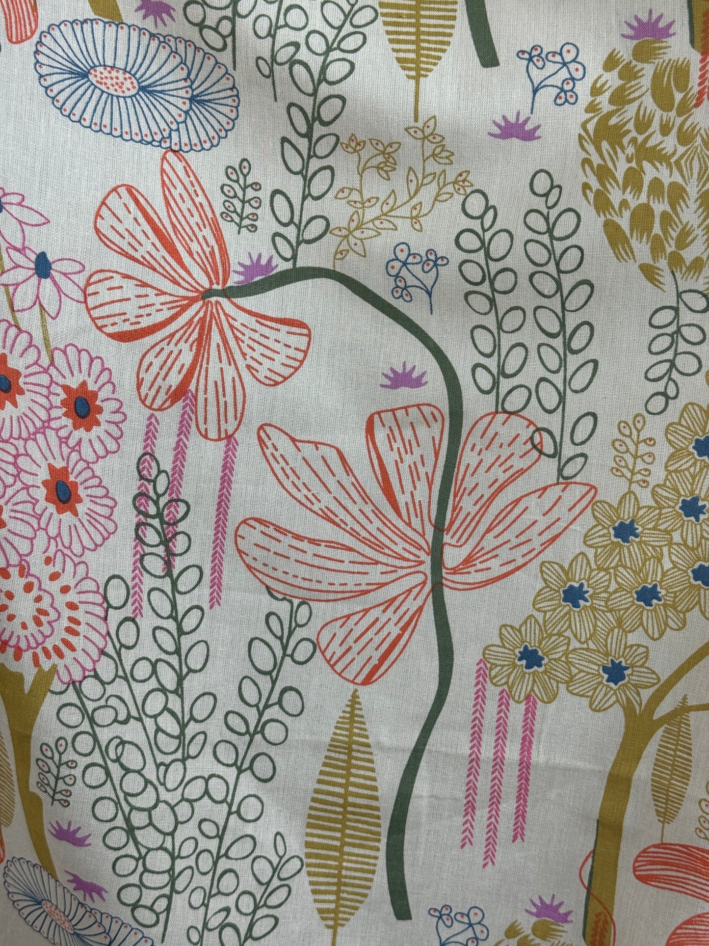 Printed Flax Cotton Fabric