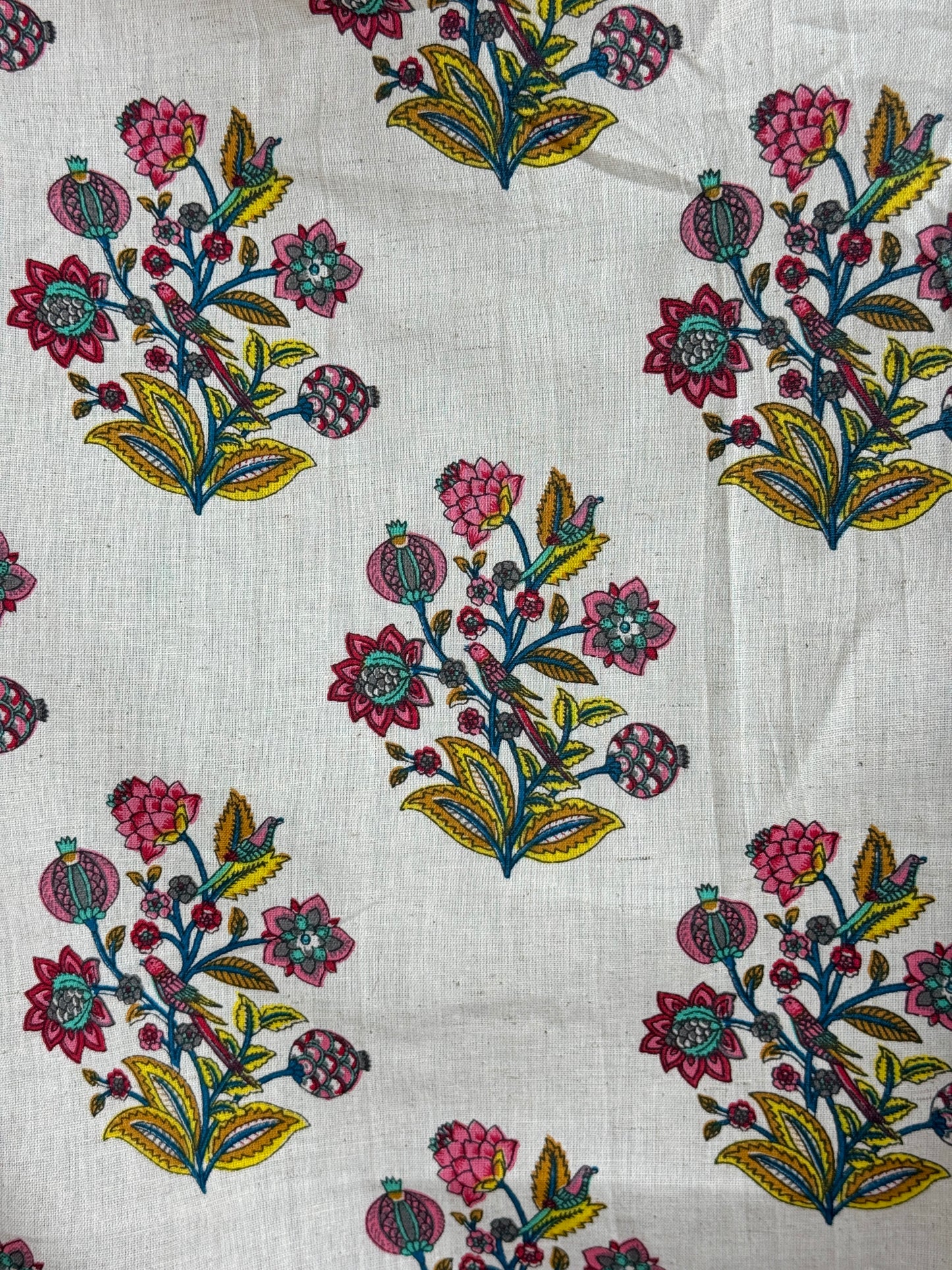 Printed Flax Cotton Fabric