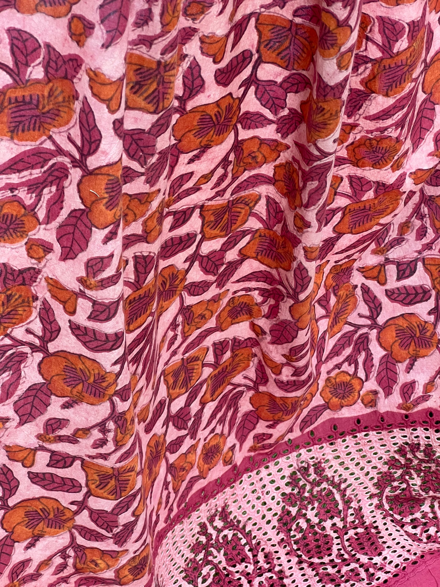 Ajrakh Dabu Block-printed Hakoba Cotton Fabric