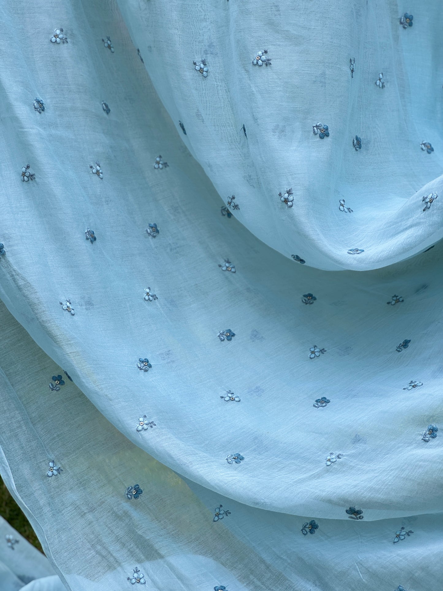 Embroidered 40 gm Banarasi Chanderi Fabric