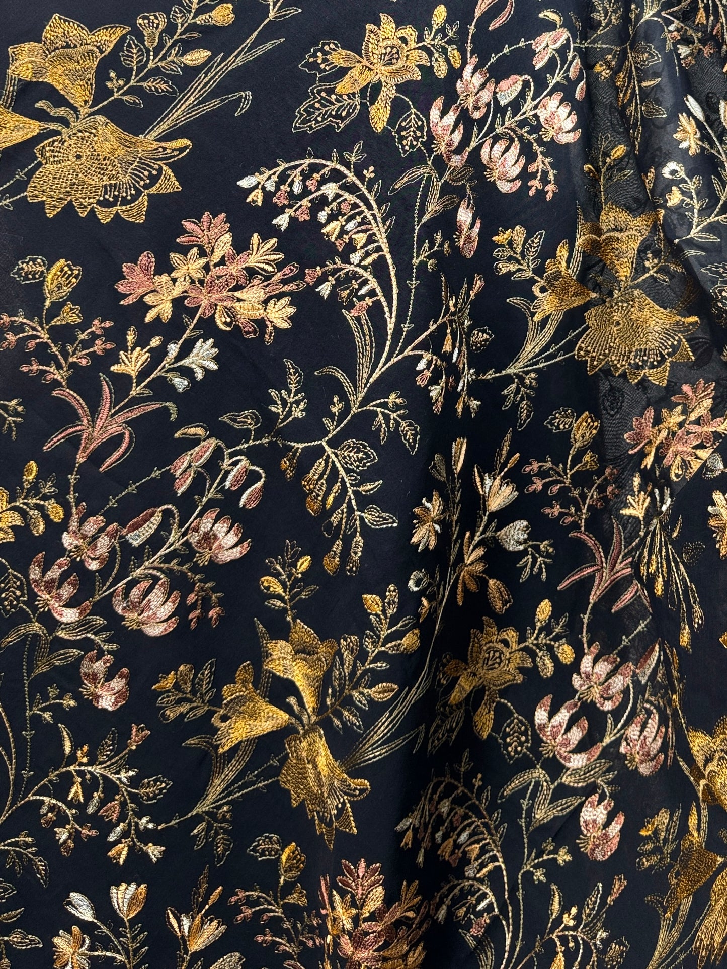 Embroidered Rubia Cotton Fabric