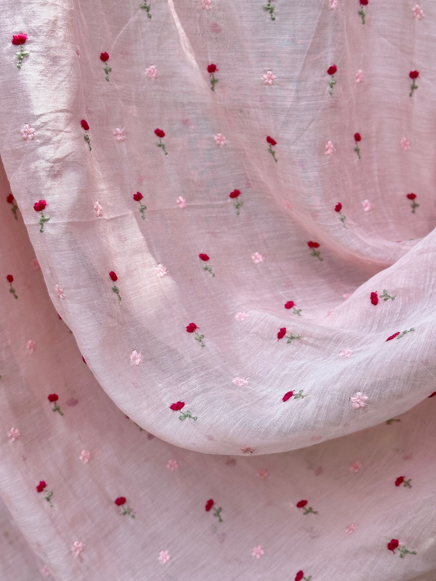 Embroidered 40 gm Banarasi Chanderi Fabric