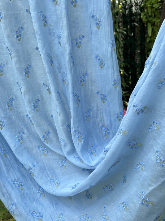 Embroidered 40 gm Banarasi Chanderi Fabric