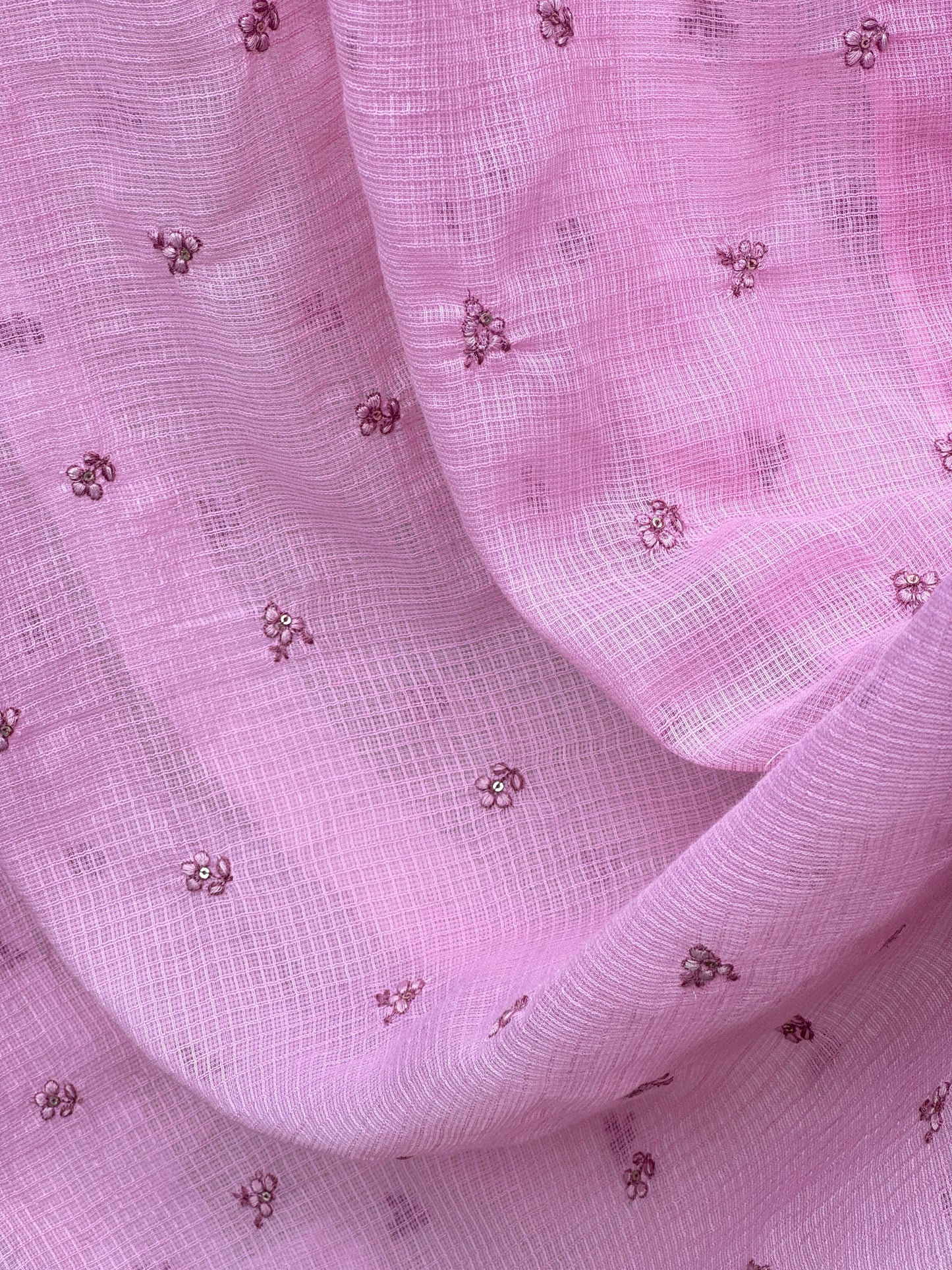 Embroidered Kota Fabric