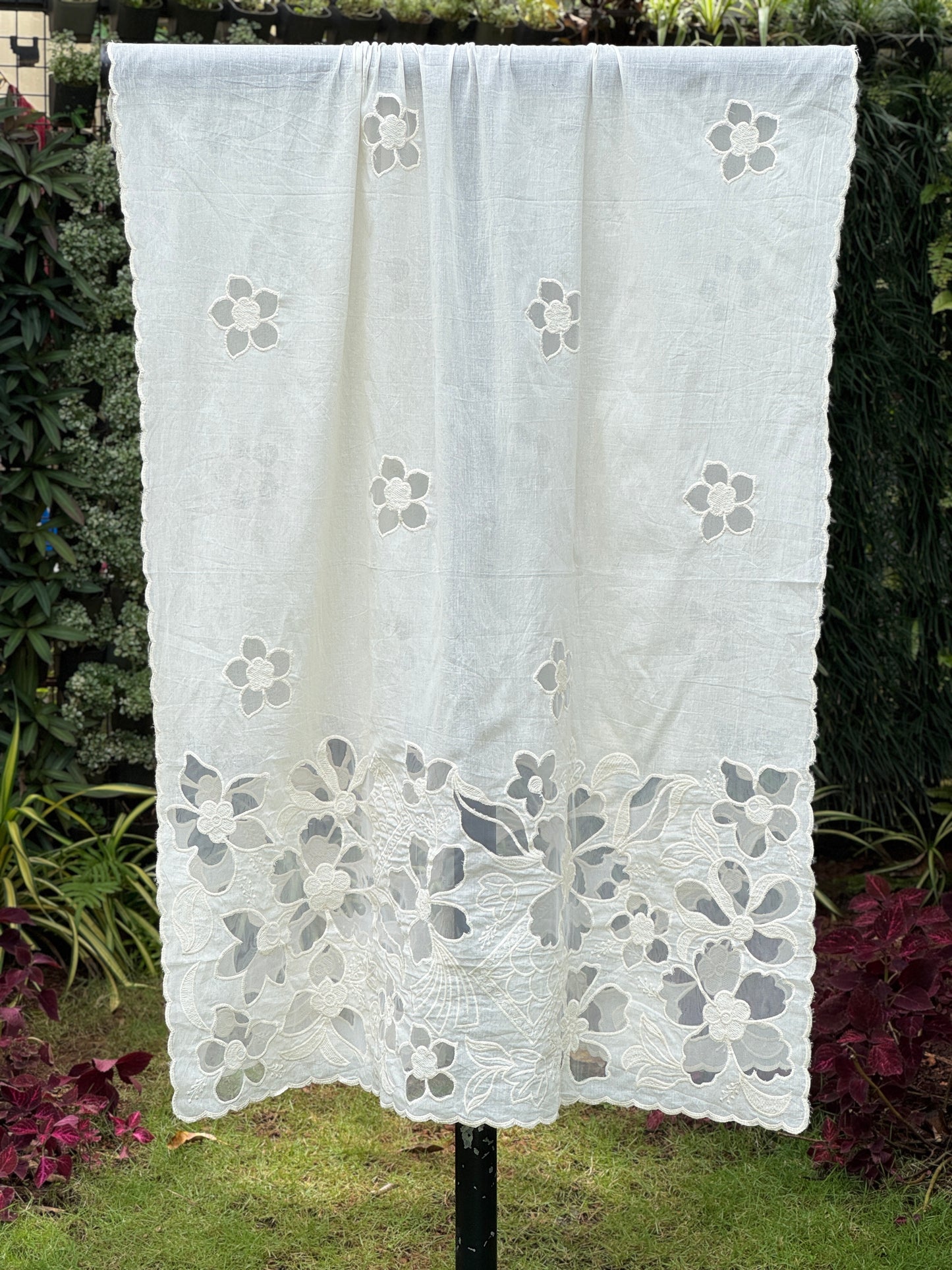 Applique Embroidered Cotton Dupatta