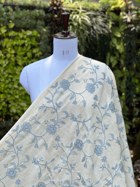 Embroidered Flax Linen Fabrics