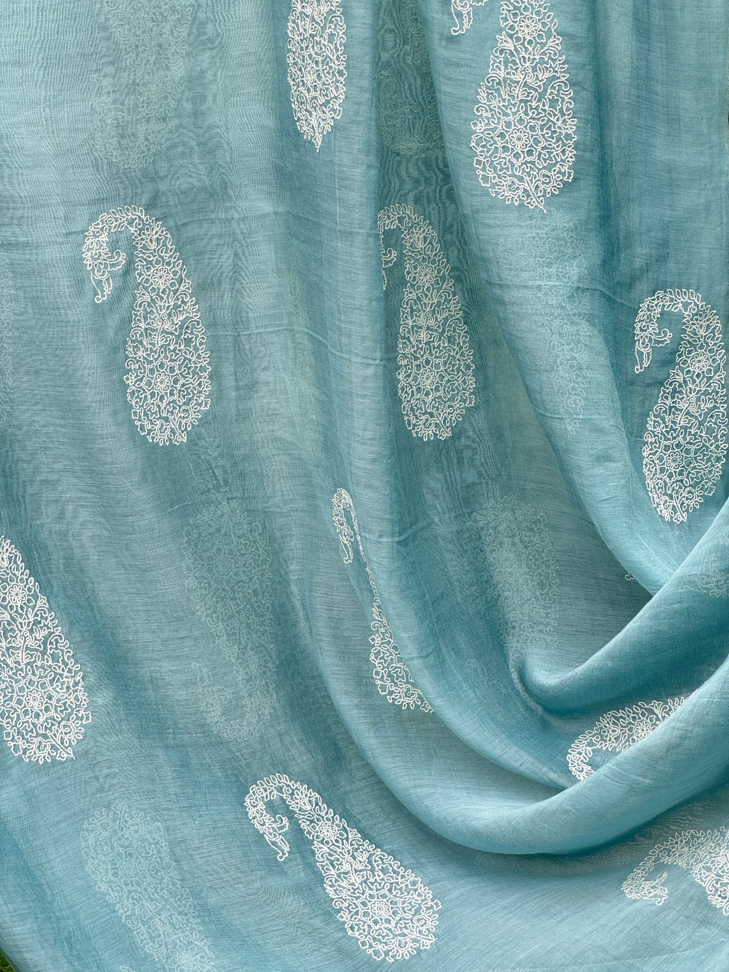 Embroidered 40 gm Banarasi Chanderi Fabric