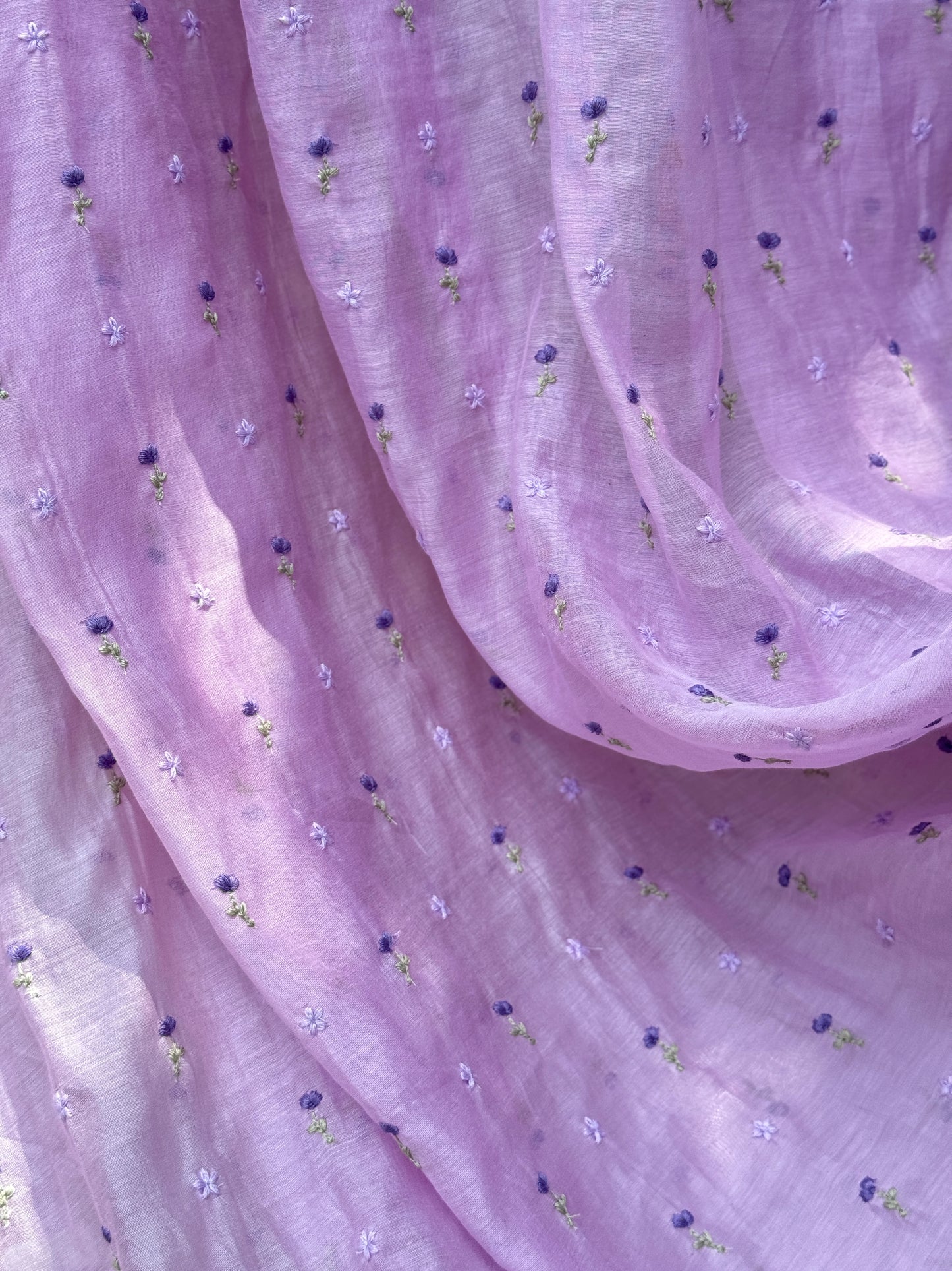 Embroidered 40 gm Banarasi Chanderi Fabric