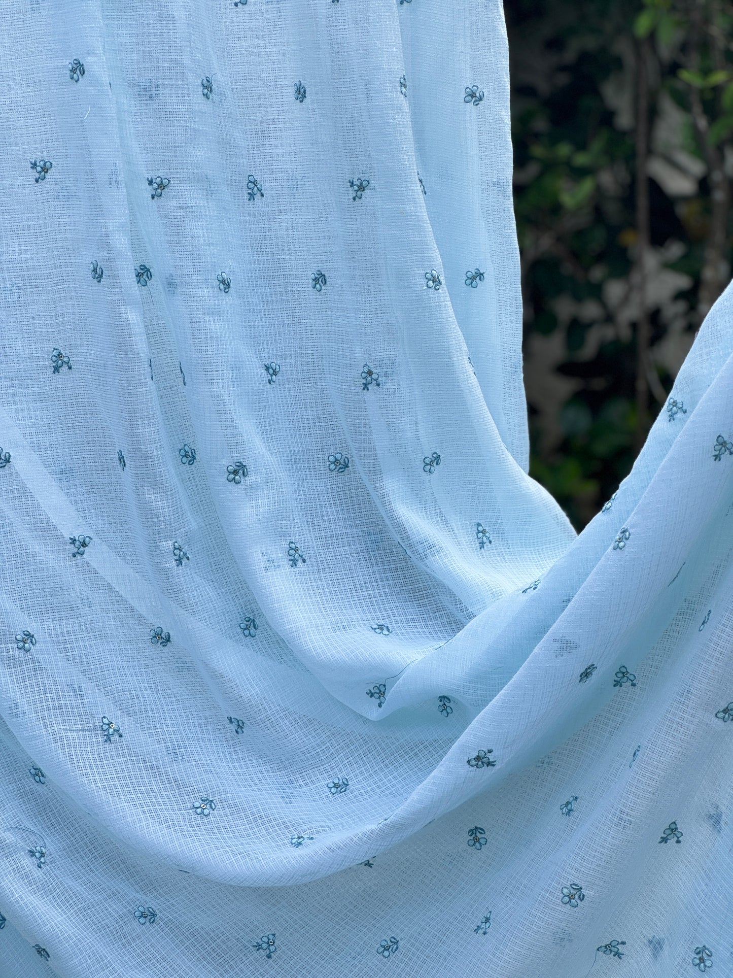 Embroidered Kota Fabric