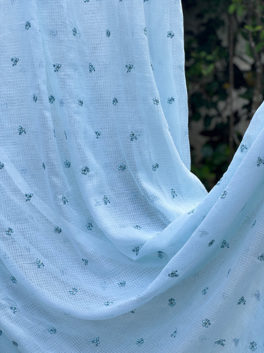 Embroidered Kota Fabric