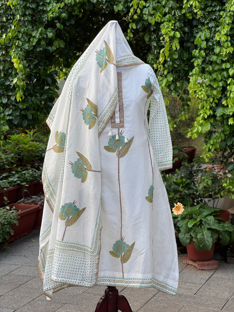 Block Printed Chanderi Salwar Suits