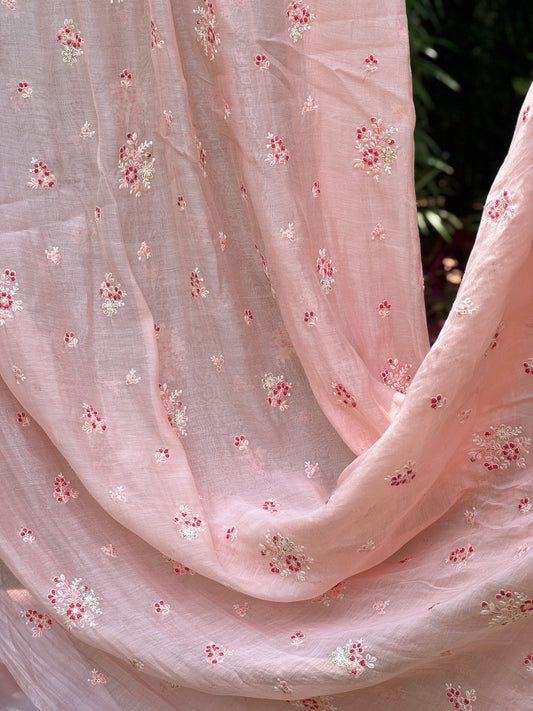 Embroidered 40 gm Banarasi Chanderi Fabric