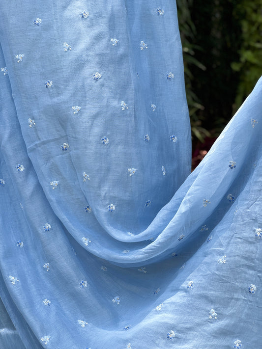 Embroidered 40 gm Banarasi Chanderi Fabric