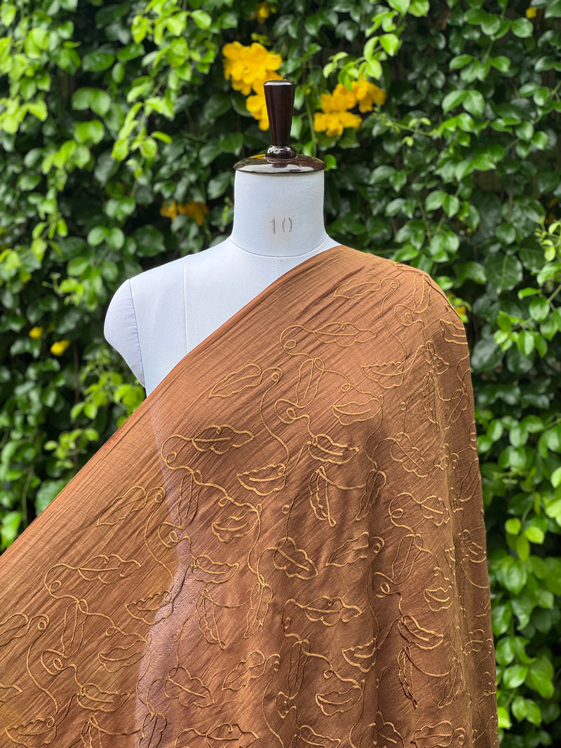 Embroidered 40gm Banarasi Chanderi Fabrics