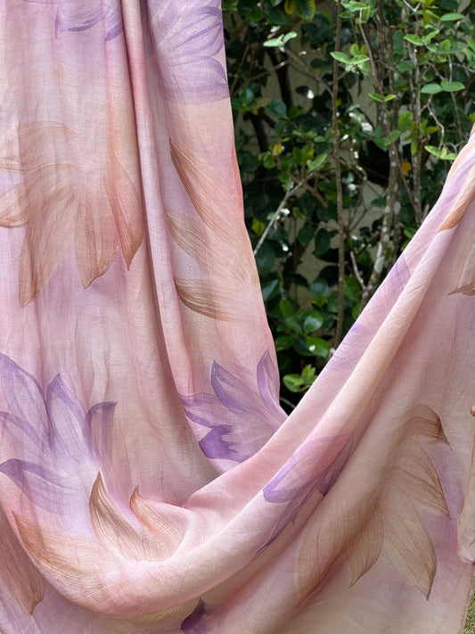 Hand Painted 40 gm Banarasi Chanderi Fabric