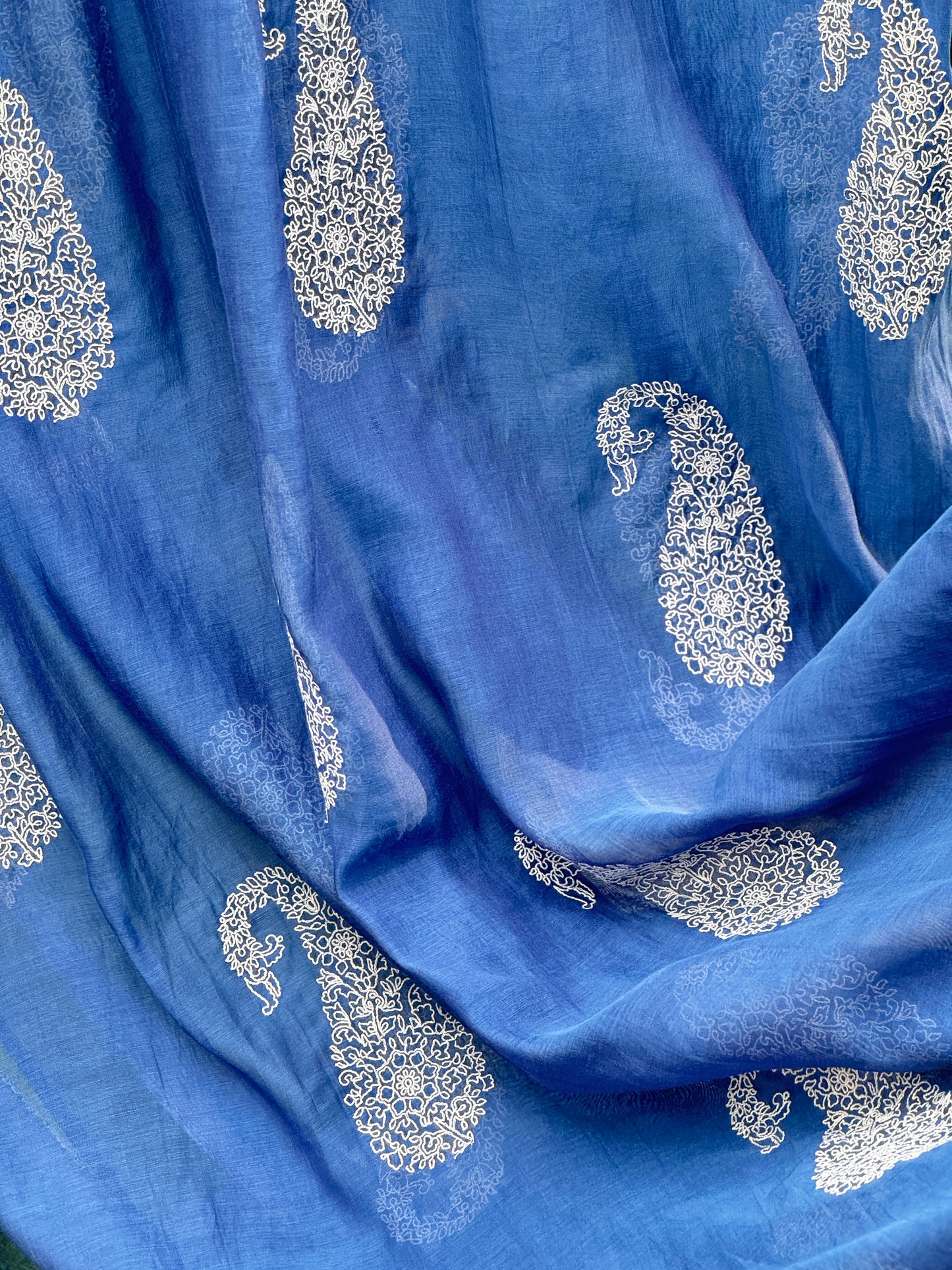 Embroidered 40 gm Banarasi Chanderi Fabric