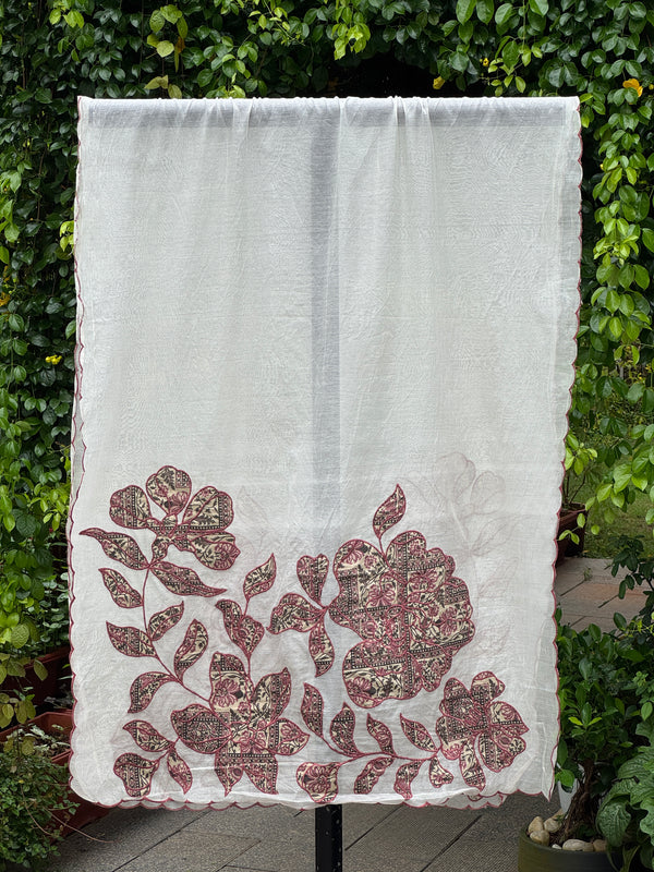 Applique Embroidered Chanderi Dupatta