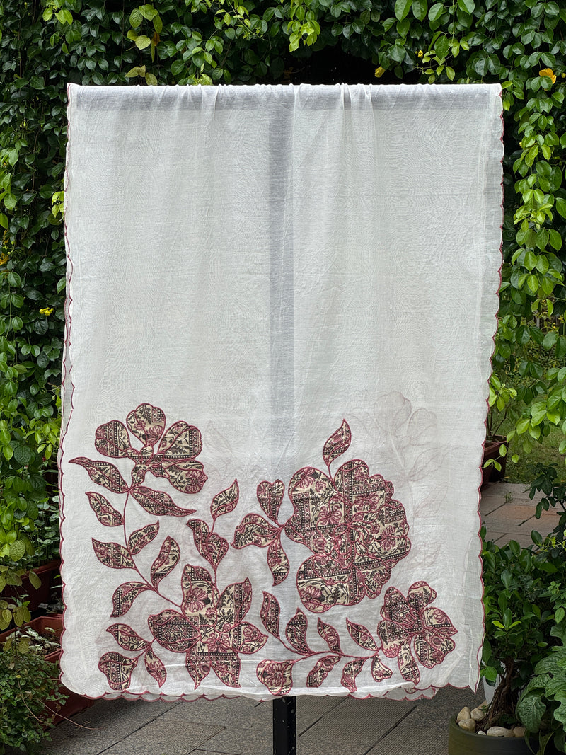 Applique Embroidered Chanderi Dupatta