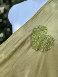 Embroidered 40 gm Banarasi Chanderi Fabric