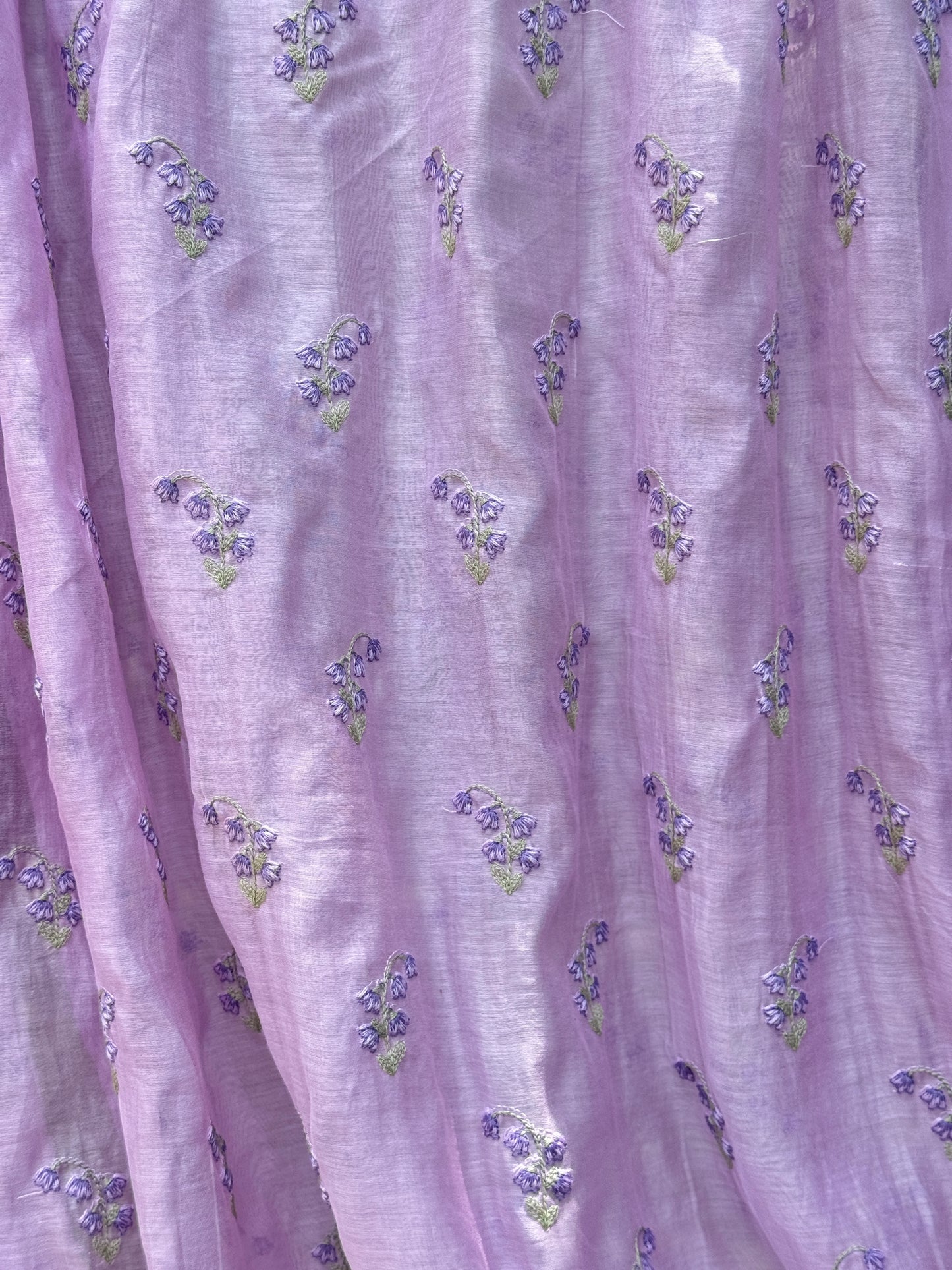 Embroidered 40 gm Banarasi Chanderi Fabric