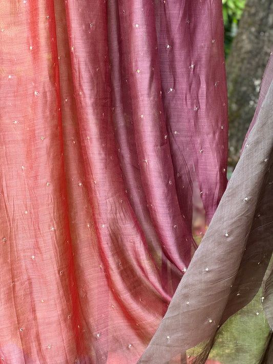 Embroidered 4D Banarasi Silk Chanderi Fabrics