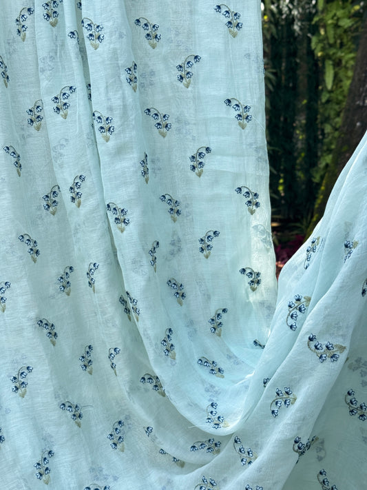 Embroidered 40 gm Banarasi Chanderi Fabric