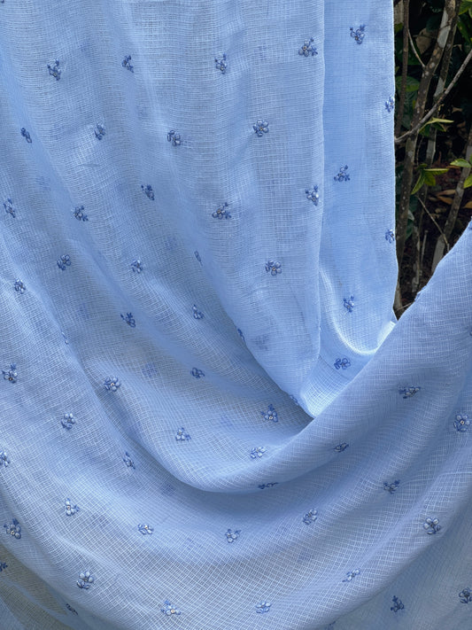 Embroidered Kota Fabric
