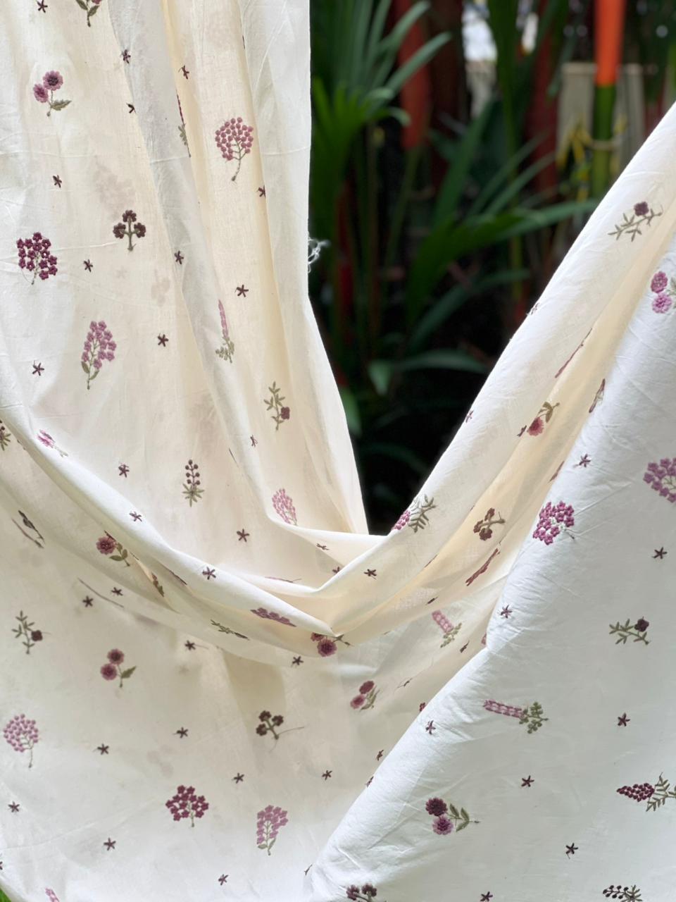 Embroidered Kora Cotton Fabric