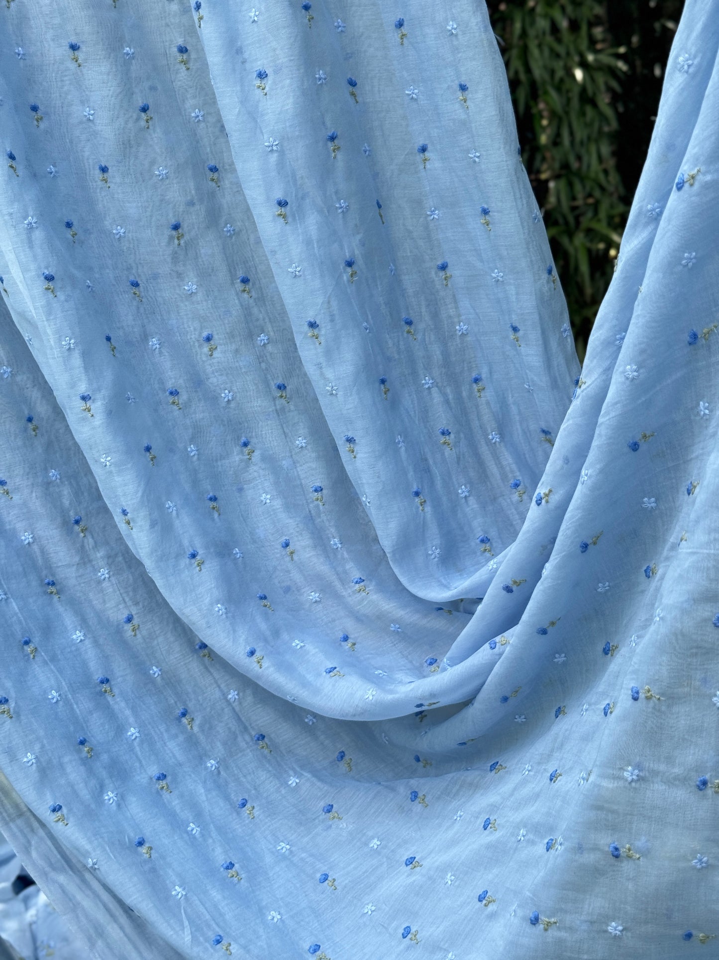 Embroidered 40 gm Banarasi Chanderi Fabric
