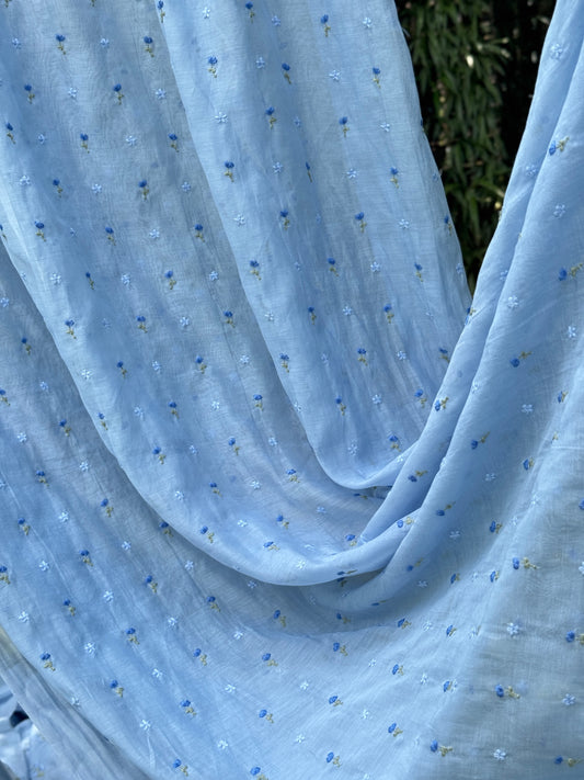 Embroidered 40 gm Banarasi Chanderi Fabric