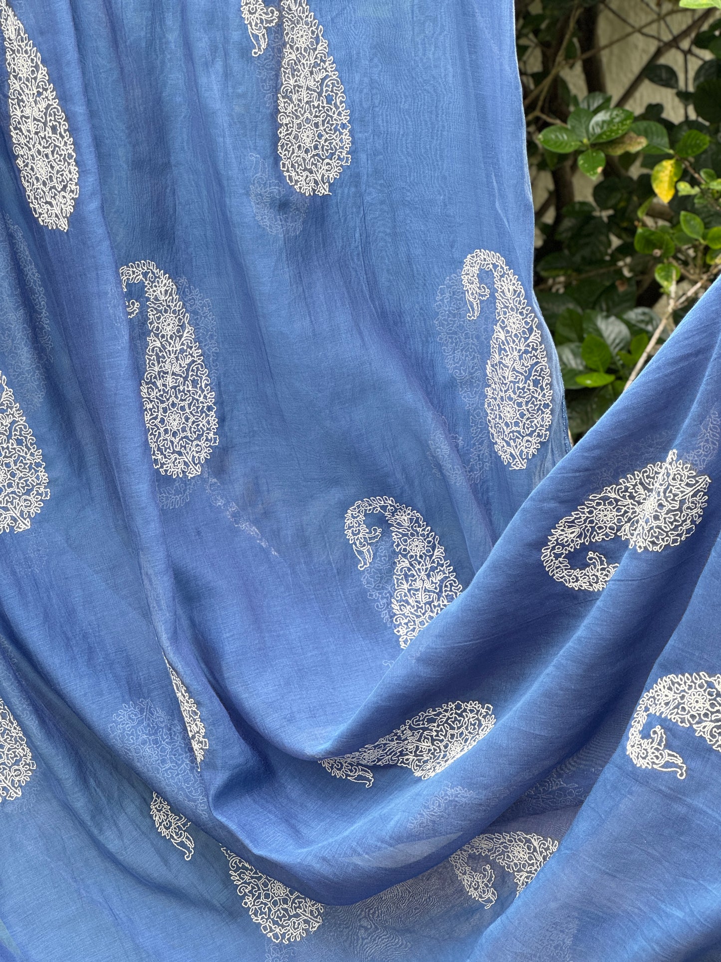 Embroidered 40 gm Banarasi Chanderi Fabric