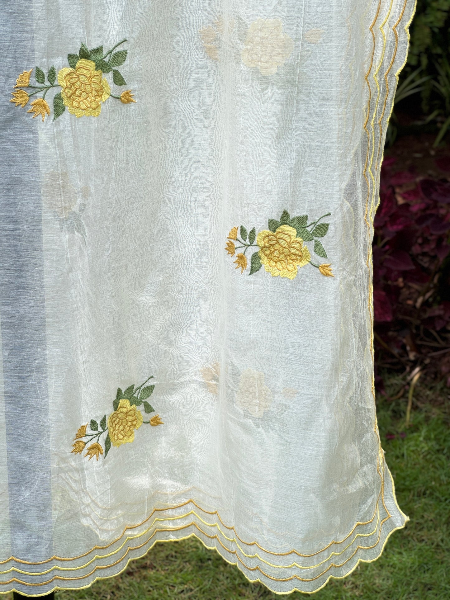 Embroidered Chanderi Dupatta